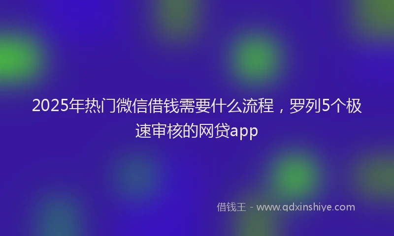 2025年热门微信借钱需要什么流程，罗列5个极速审核的网贷app
