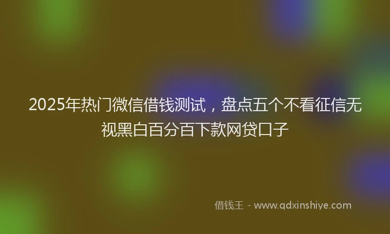 2025年热门微信借钱测试，盘点五个不看征信无视黑白百分百下款网贷口子