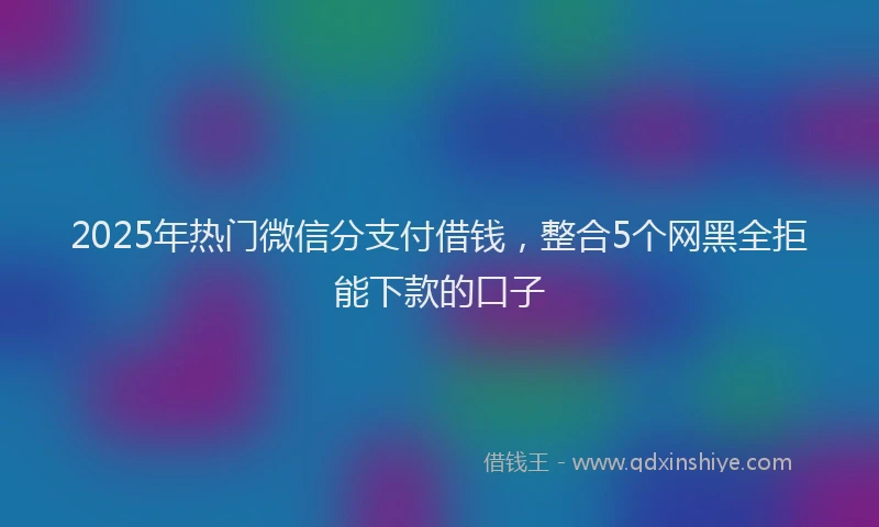 2025年热门微信分支付借钱，整合5个网黑全拒能下款的口子