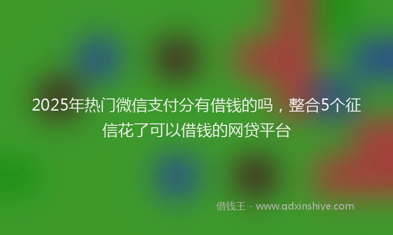 2025年热门微信支付分有借钱的吗，整合5个征信花了可以借钱的网贷平台