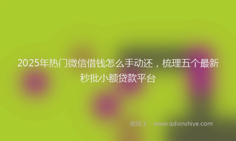 2025年热门微信借钱怎么手动还，梳理五个最新秒批小额贷款平台