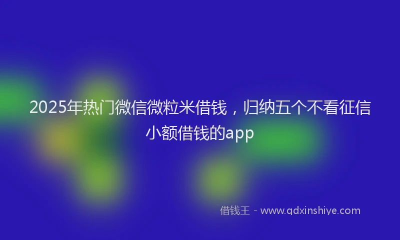 2025年热门微信微粒米借钱，归纳五个不看征信小额借钱的app