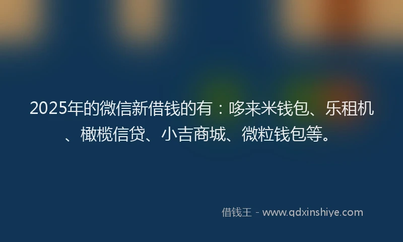 2025年的微信新借钱的有：哆来米钱包、乐租机、橄榄信贷、小吉商城、微粒钱包等。