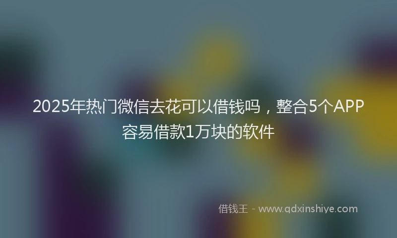 2025年热门微信去花可以借钱吗，整合5个APP容易借款1万块的软件