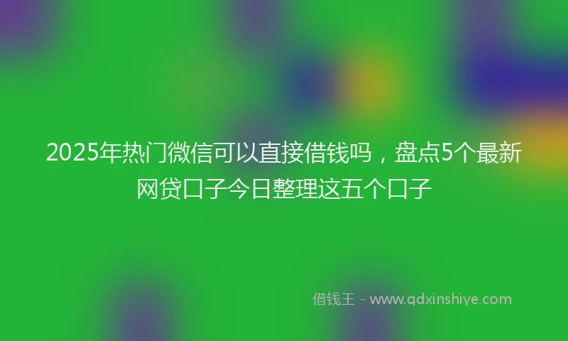 2025年热门微信可以直接借钱吗，盘点5个最新网贷口子今日整理这五个口子