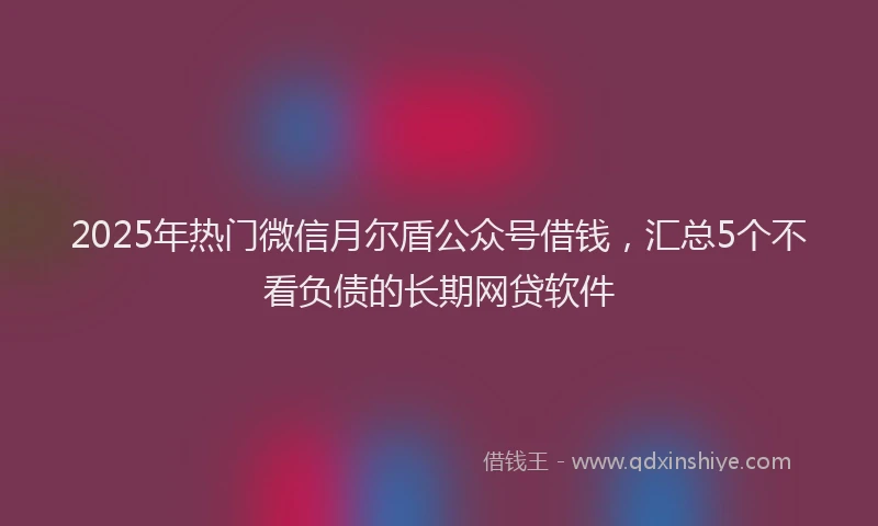 2025年热门微信月尔盾公众号借钱，汇总5个不看负债的长期网贷软件