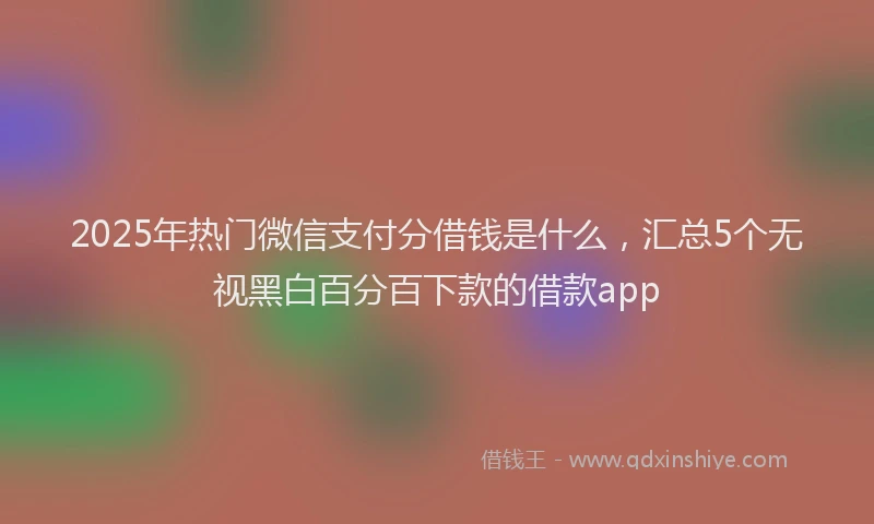 2025年热门微信支付分借钱是什么，汇总5个无视黑白百分百下款的借款app