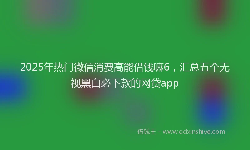 2025年热门微信消费高能借钱嘛6，汇总五个无视黑白必下款的网贷app