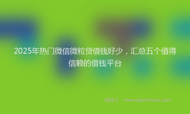 2025年热门微信微粒贷借钱好少，汇总五个值得信赖的借钱平台