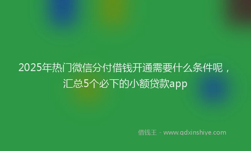 2025年热门微信分付借钱开通需要什么条件呢，汇总5个必下的小额贷款app