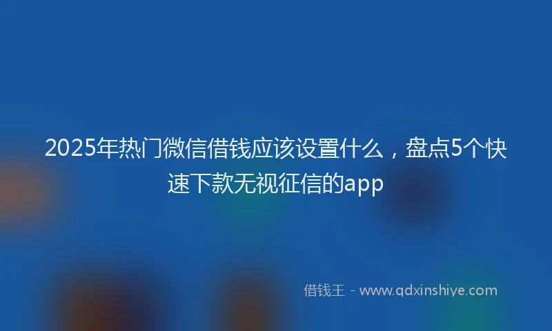 2025年热门微信借钱应该设置什么，盘点5个快速下款无视征信的app
