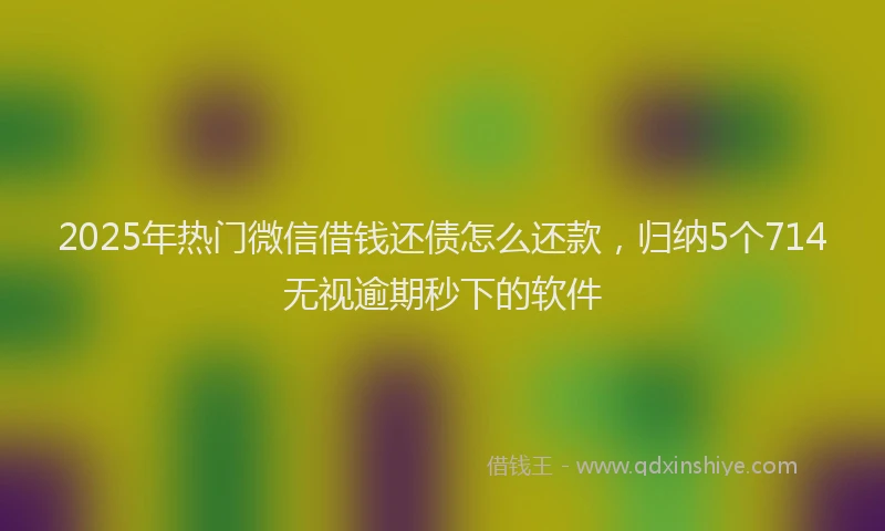 2025年热门微信借钱还债怎么还款，归纳5个714无视逾期秒下的软件