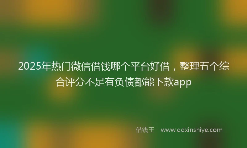 2025年热门微信借钱哪个平台好借，整理五个综合评分不足有负债都能下款app