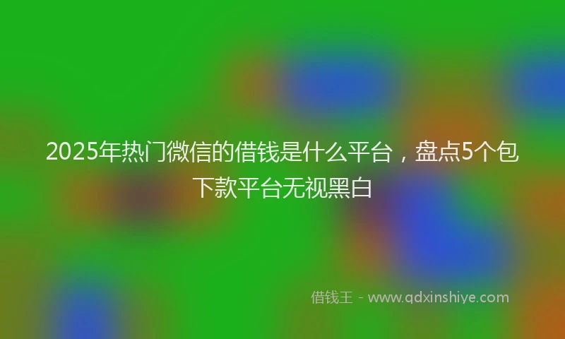2025年热门微信的借钱是什么平台，盘点5个包下款平台无视黑白