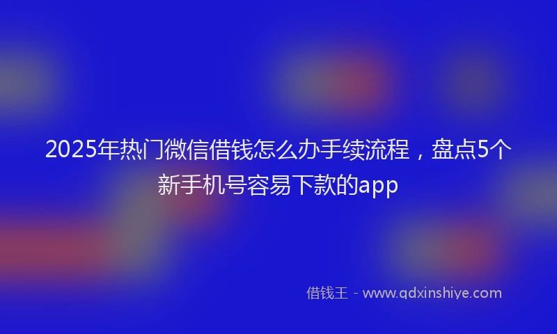 2025年热门微信借钱怎么办手续流程，盘点5个新手机号容易下款的app