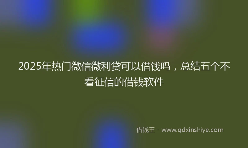 2025年热门微信微利贷可以借钱吗，总结五个不看征信的借钱软件