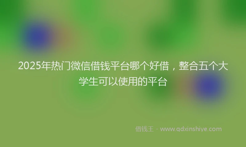2025年热门微信借钱平台哪个好借，整合五个大学生可以使用的平台