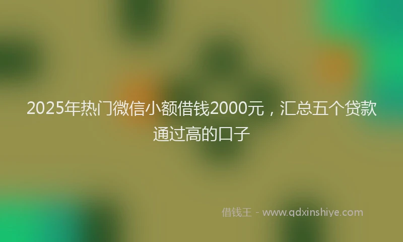 2025年热门微信小额借钱2000元，汇总五个贷款通过高的口子