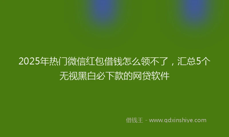 2025年热门微信红包借钱怎么领不了，汇总5个无视黑白必下款的网贷软件