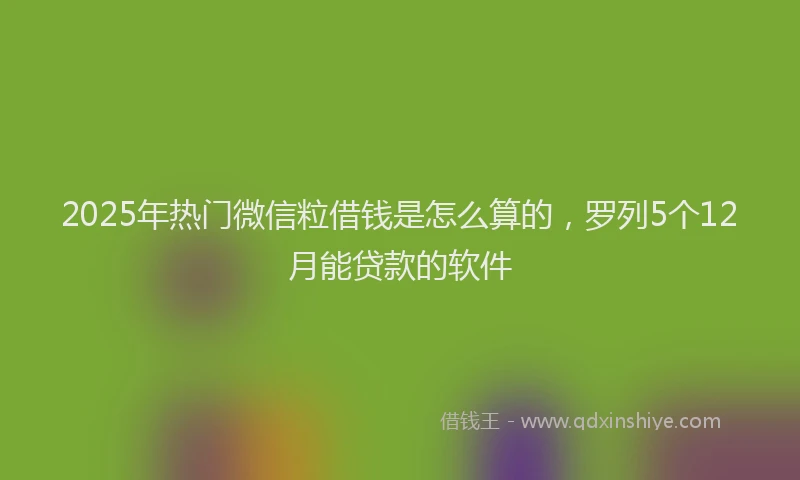 2025年热门微信粒借钱是怎么算的，罗列5个12月能贷款的软件