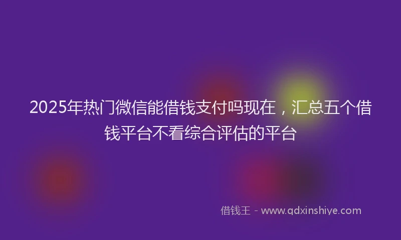 2025年热门微信能借钱支付吗现在，汇总五个借钱平台不看综合评估的平台