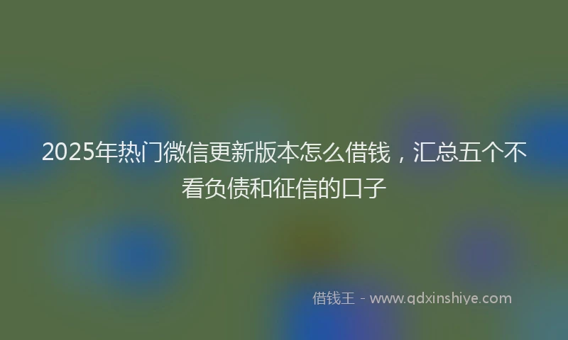 2025年热门微信更新版本怎么借钱，汇总五个不看负债和征信的口子