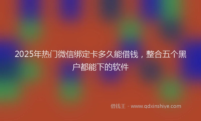 2025年热门微信绑定卡多久能借钱，整合五个黑户都能下的软件