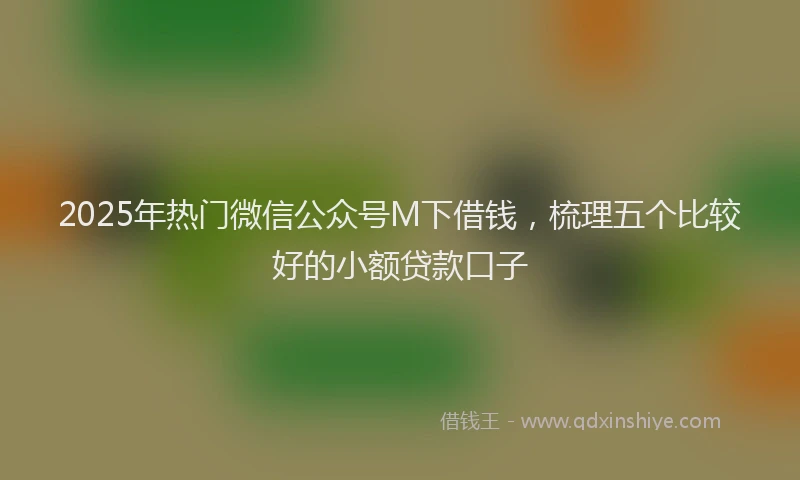 2025年热门微信公众号M下借钱，梳理五个比较好的小额贷款口子