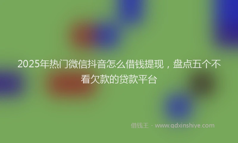 2025年热门微信抖音怎么借钱提现，盘点五个不看欠款的贷款平台
