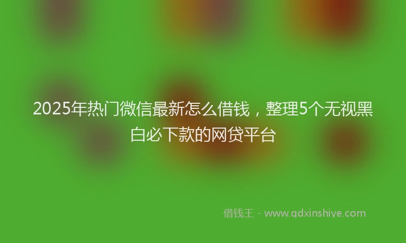 2025年热门微信最新怎么借钱，整理5个无视黑白必下款的网贷平台