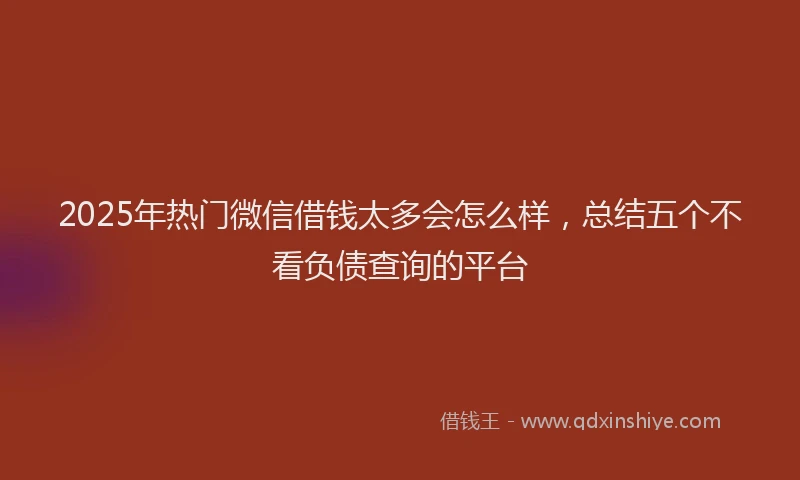 2025年热门微信借钱太多会怎么样，总结五个不看负债查询的平台