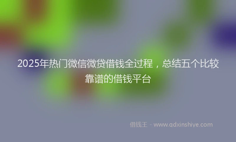 2025年热门微信微贷借钱全过程，总结五个比较靠谱的借钱平台