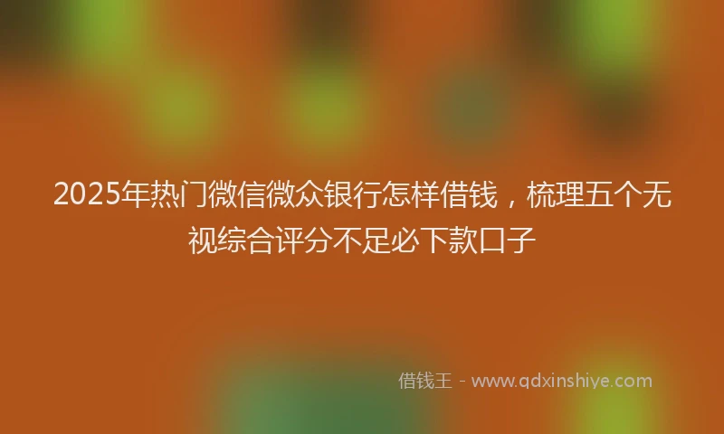 2025年热门微信微众银行怎样借钱，梳理五个无视综合评分不足必下款口子