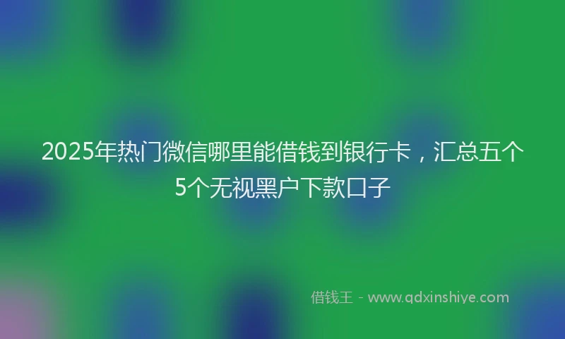 2025年热门微信哪里能借钱到银行卡，汇总五个5个无视黑户下款口子