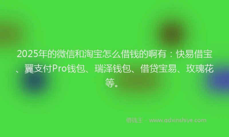 2025年的微信和淘宝怎么借钱的啊有：快易借宝、翼支付Pro钱包、瑞泽钱包、借贷宝易、玫瑰花等。