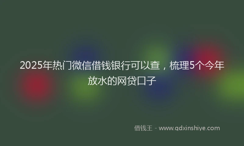 2025年热门微信借钱银行可以查，梳理5个今年放水的网贷口子
