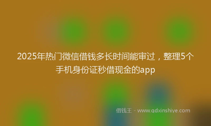 2025年热门微信借钱多长时间能审过，整理5个手机身份证秒借现金的app