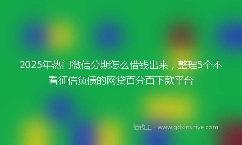 2025年热门微信分期怎么借钱出来，整理5个不看征信负债的网贷百分百下款平台