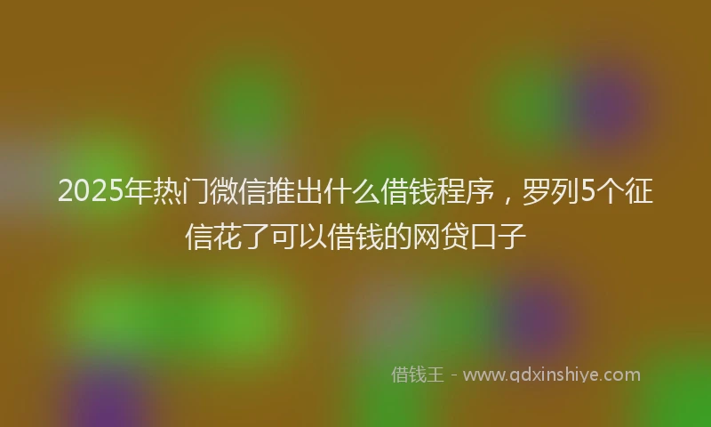 2025年热门微信推出什么借钱程序，罗列5个征信花了可以借钱的网贷口子
