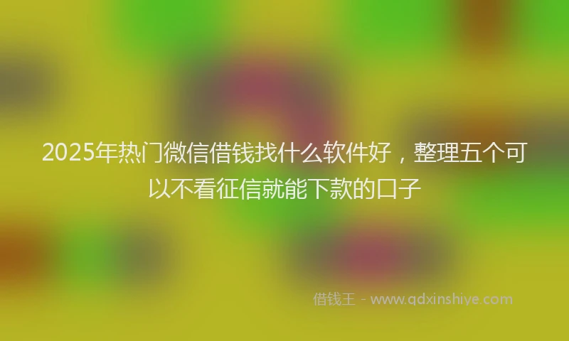 2025年热门微信借钱找什么软件好，整理五个可以不看征信就能下款的口子