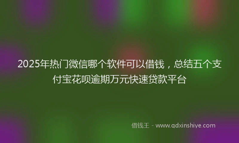 2025年热门微信哪个软件可以借钱，总结五个支付宝花呗逾期万元快速贷款平台