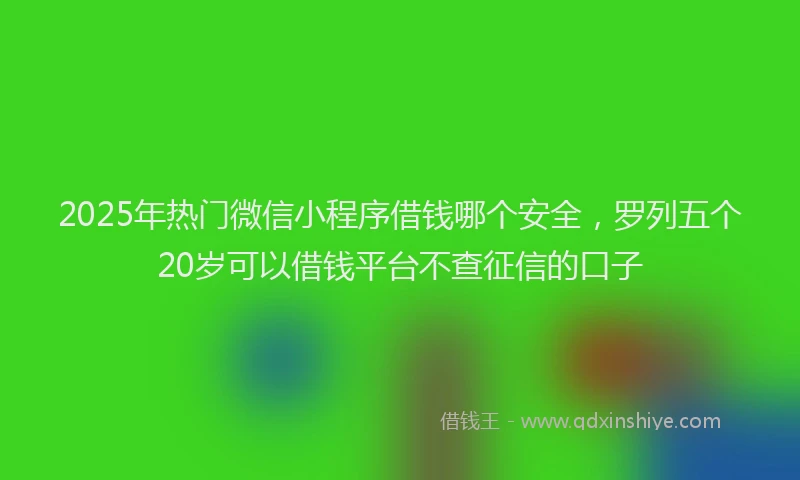 2025年热门微信小程序借钱哪个安全，罗列五个20岁可以借钱平台不查征信的口子