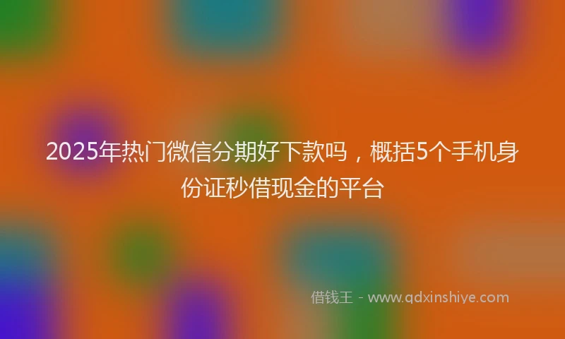 2025年热门微信分期好下款吗，概括5个手机身份证秒借现金的平台