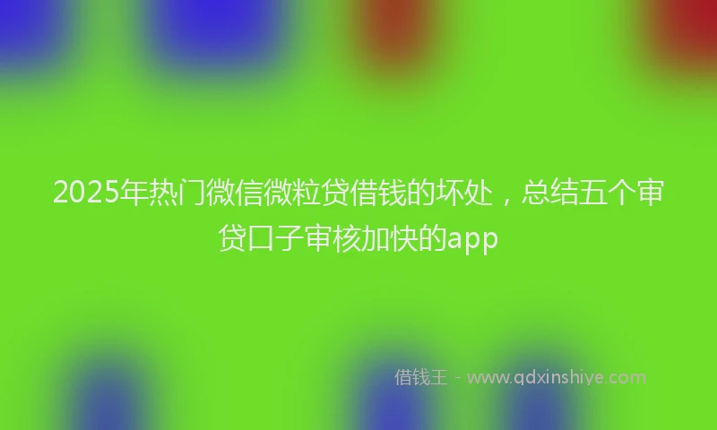 2025年热门微信微粒贷借钱的坏处，总结五个审贷口子审核加快的app