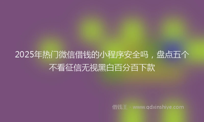 2025年热门微信借钱的小程序安全吗，盘点五个不看征信无视黑白百分百下款