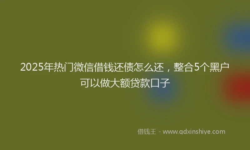 2025年热门微信借钱还债怎么还，整合5个黑户可以做大额贷款口子