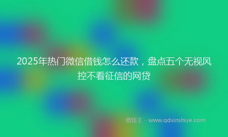 2025年热门微信借钱怎么还款，盘点五个无视风控不看征信的网贷