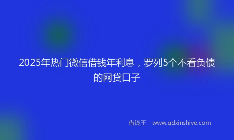 2025年热门微信借钱年利息，罗列5个不看负债的网贷口子