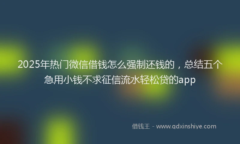 2025年热门微信借钱怎么强制还钱的，总结五个急用小钱不求征信流水轻松贷的app