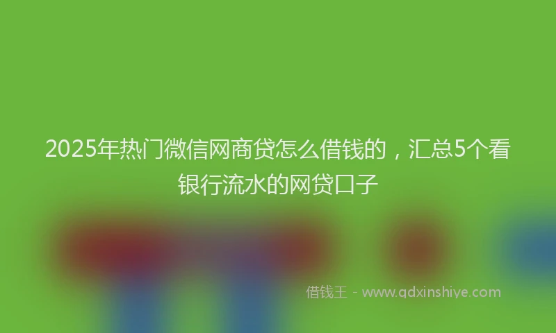 2025年热门微信网商贷怎么借钱的，汇总5个看银行流水的网贷口子